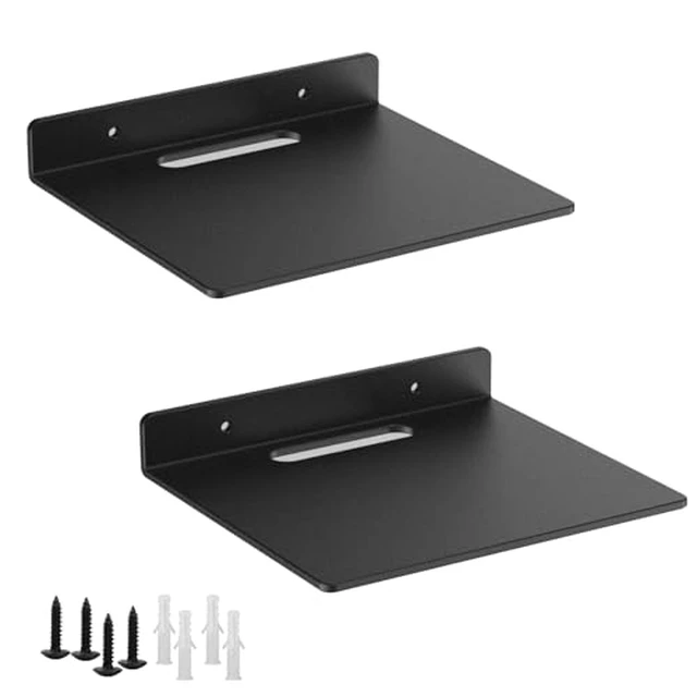 Alt view image 3 of 5 - Small Floating Shelf 3mm Thick, 6.5 inch, Metal Wall Shelf, Metal Floating Shelves for Echo, Cameras, Small Speaker