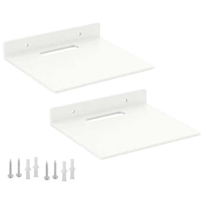 Alt view image 5 of 5 - Small Floating Shelf 3mm Thick, 6.5 inch, Metal Wall Shelf, Metal Floating Shelves for Echo, Cameras, Small Speaker