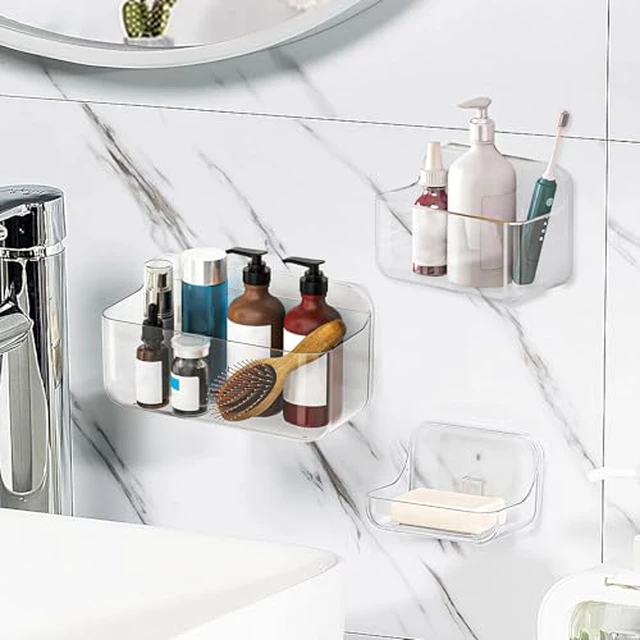 Alt view image 4 of 6 - Wall Mount Organizer, Large Adhesive Wall Self - Bathroom Shelf
