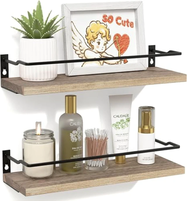 Alt view image 2 of 6 - Floating Shelves Bathroom, Small Wall Shelf Over Toilet 2 Set
