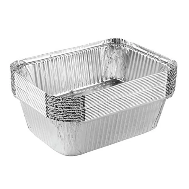 Alt view image 2 of 3 - Disposable 5 LB Aluminum Takeout Tin Foil Baking Pans Pack of 10