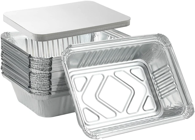 Main image of 25Pack Disposable Aluminum Foil Pans with Lids 8.5x6.3-2.25LB | Heavy Duty Foil Pans with Board Lids, Disposable Take Out Food Containers, Foil Pans for Meal Prep Freezer Cooking Baking