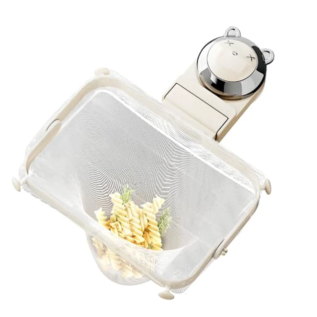 Alt view image 5 of 5 - Sink Strainer with 100 PCS Filter Mesh Bag, Food Waste Filter Basket, Suction Cup Folding Washing Vegetables and Fruits Drying Bag Holder(Grey)