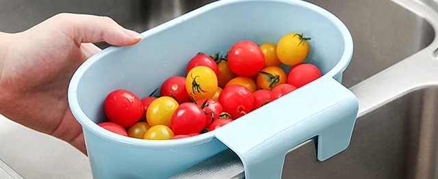 Alt view image 2 of 2 - Sink Drain Strainer Basket, Abnaok Multifunction Sink Strainer Kitchen Food Catcher for Filter Kitchen Waste and Wash Vegetables Fruits (Grey)