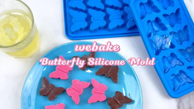 Alt view image 2 of 2 - Webake Butterfly Silicone Mold 10-Cavity, 3D Butterfly Shaped Mold for Ice Cube, Chocolate, Candy, Soap Making, Pack of 3
