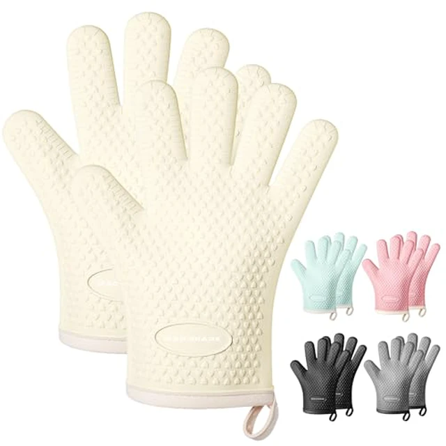 Alt view image 6 of 6 - SHARK Silicone Oven Mitts with Fingers Heat Resistant 450°F in Kitchen