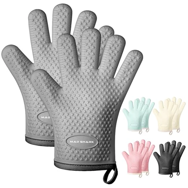 Alt view image 2 of 6 - SHARK Silicone Oven Mitts with Fingers Heat Resistant 450°F in Kitchen
