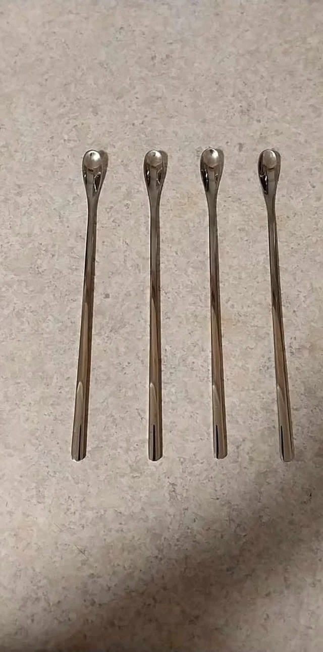 Alt view image 5 of 6 - Delove Stainless Steel Coffee Stirring Spoon Beverage Cocktail Stirrers Stir Cocktail Drink Mixing Swizzle Stick- Tiny Salt Condiment Spoon - Reusable - Set of 4 (7.6-Inch)
