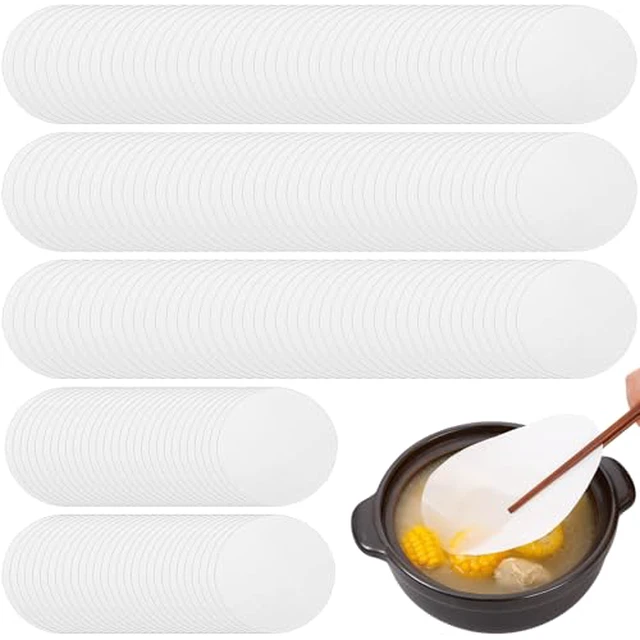 Alt view image 2 of 2 - MAQUITA 500 Sheets Oil Absorbing Pads for Kitchen, 7.87 Inch Round Food Blotting Sheets to Remove Fat from Soup, Frying & Cooking, Grease Filter Paper for Healthier Meals