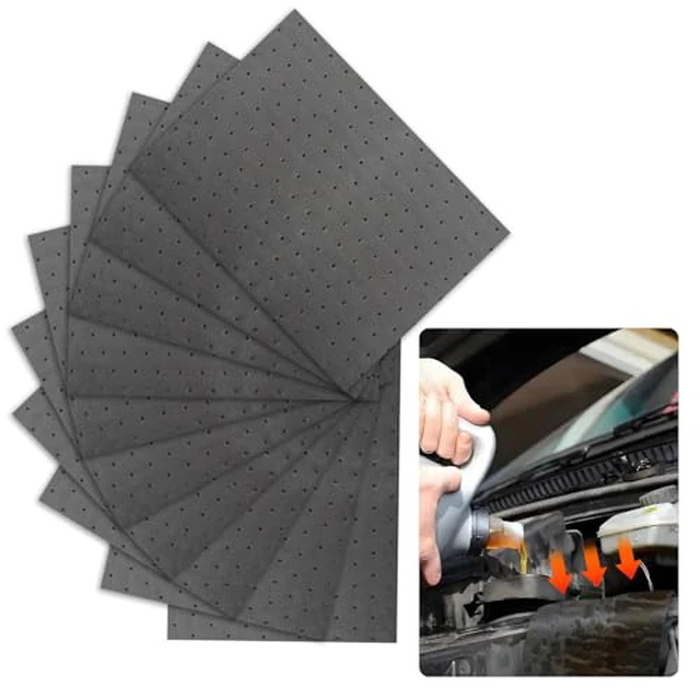 Alt view image 3 of 3 - 30PCS Oil Absorbent Pads 13 * 10.1",Powerful Polypropylene Oil Spill Mat Absorbs Soaks Coolant/Oil/Grease/Water-Based Fluids,Universal Reusable Oil Drain Splash Pad Car Accessories (30PCS)
