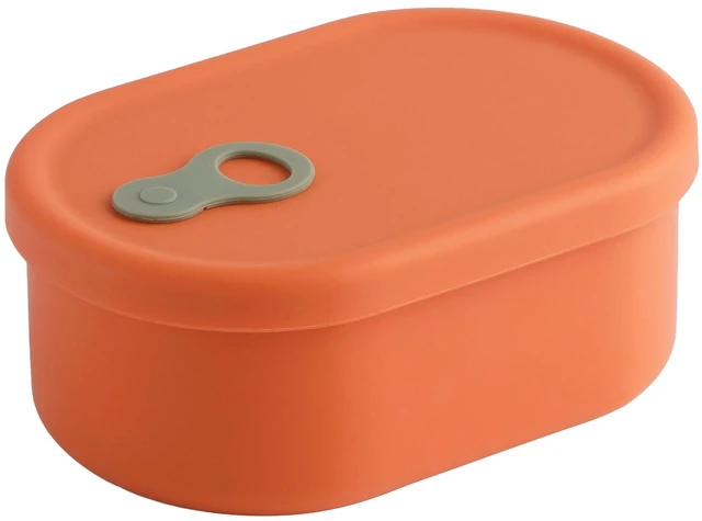 Main image of Silicone Food Container, Steam Vent, Mandarin Orange, 22 fl oz