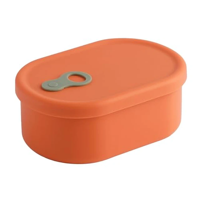 Alt view image 2 of 5 - Silicone Food Container, Steam Vent, Mandarin Orange, 22 fl oz