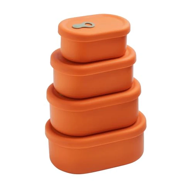 Alt view image 3 of 5 - Silicone Food Container, Steam Vent, Mandarin Orange, 22 fl oz