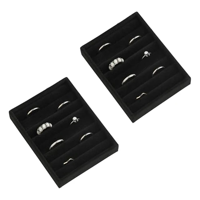 Alt view image 2 of 5 - Frebeauty Small Jewelry Organizer for Drawer,Set of 4 Velvet Jewelry Trays