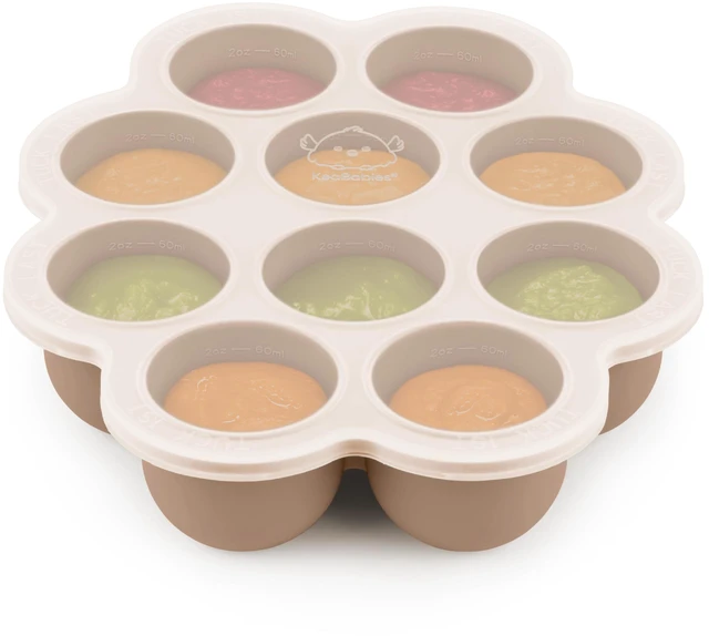 Main image of KeaBabies Silicone Food Freezer Trays with Lid, 2oz x 10 Pods (Chai Latte)