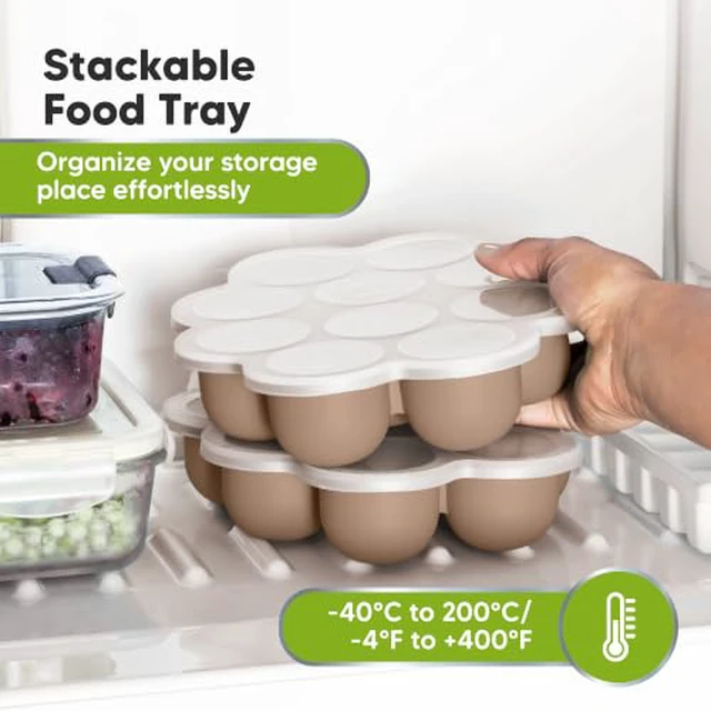 Alt view image 4 of 7 - KeaBabies Silicone Food Freezer Trays with Lid, 2oz x 10 Pods (Chai Latte)