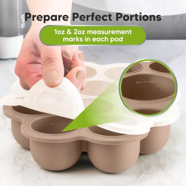 Alt view image 5 of 7 - KeaBabies Silicone Food Freezer Trays with Lid, 2oz x 10 Pods (Chai Latte)