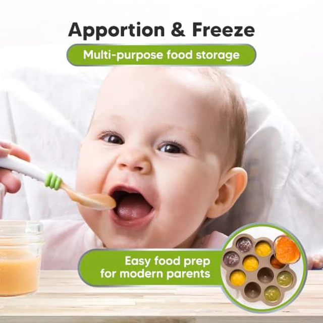 Alt view image 6 of 7 - KeaBabies Silicone Food Freezer Trays with Lid, 2oz x 10 Pods (Chai Latte)