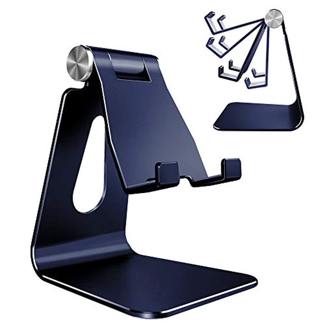 Alt view image 5 of 5 - CreaDream Adjustable Cell Phone Stand, Phone Stand, Cradle, Dock, Holder, Aluminum Desktop Stand Compatible with Phone 13 12 11 Pro Max Charging, Accessories Desk, All Mobile Phones, Purple