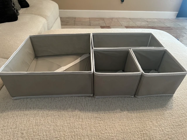 Alt view image 5 of 5 - M-L/34D-38C Large Bra Drawer Organizer, 4 Pack Foldable Fabric