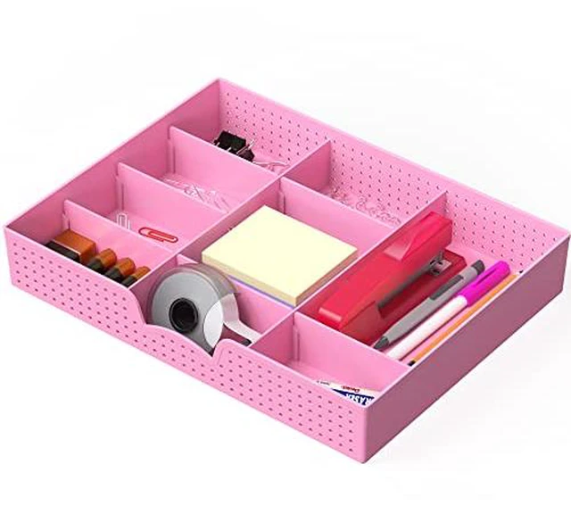 Alt view image 5 of 5 - Simple Houseware Drawer Organizer Tray, 9 Adjustable Compartments, White