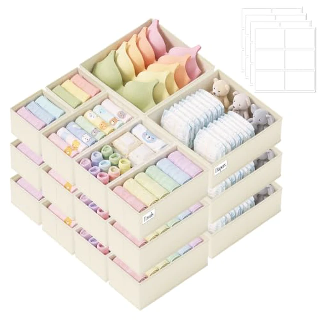 Alt view image 3 of 4 - Drawer Organizer Storage for Clothes, Socks, 10 Pack, Beige