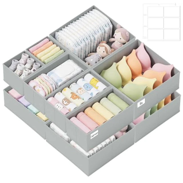 Alt view image 4 of 4 - Drawer Organizer Storage for Clothes, Socks, 10 Pack, Beige