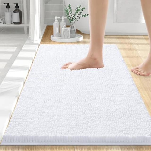 Alt view image 2 of 5 - Smiry Bathroom Rugs 24X16, Luxury Chenille Extra Soft Absorbent Bath Mat
