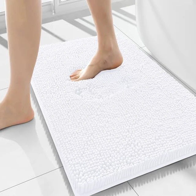Alt view image 3 of 5 - Smiry Bathroom Rugs 24X16, Luxury Chenille Extra Soft Absorbent Bath Mat