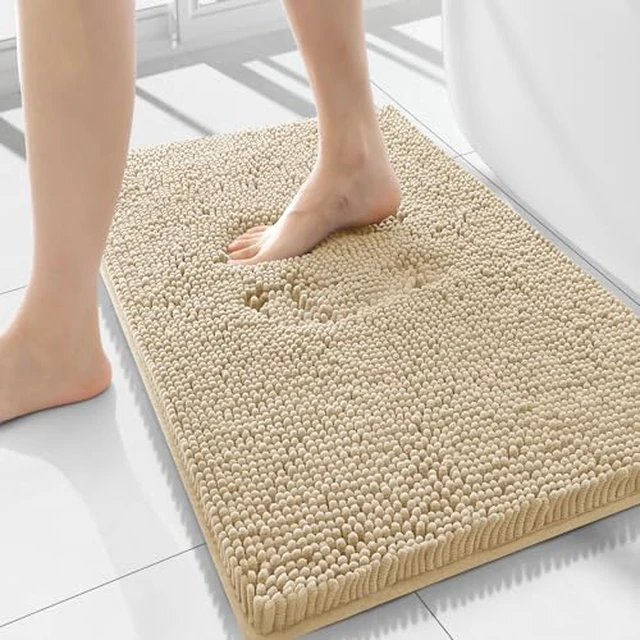 Alt view image 5 of 5 - Smiry Bathroom Rugs 24X16, Luxury Chenille Extra Soft Absorbent Bath Mat