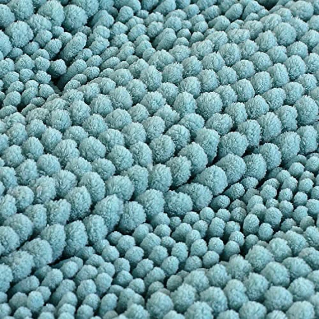 Alt view image 3 of 6 - Bath Rugs for Bathroom Non Slip Bath Mats Extra Thick Chenille Striped Rug 20" x 32" Absorbent Non Skid Fluffy Soft Shaggy Washable Dry Fast Plush Mat for Indoor, Bath Room, Tub - Sage