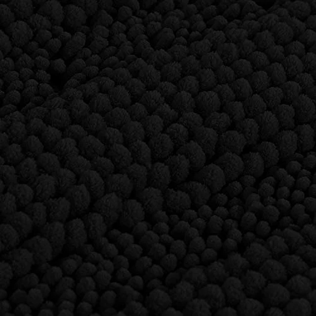 Alt view image 4 of 6 - Bath Rugs for Bathroom Non Slip Bath Mats Extra Thick Chenille Striped Rug 20" x 32" Absorbent Non Skid Fluffy Soft Shaggy Washable Dry Fast Plush Mat for Indoor, Bath Room, Tub - Sage