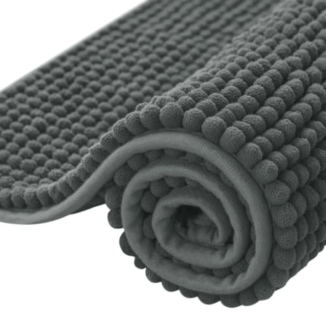 Alt view image 5 of 5 - SUBRTEX Bathroom Rugs Chenille Bath Rug Soft Short Plush Bath Mat Soft Shower Mat Water Absorbent Shower Mat Quick Dry Machine Washable(White,18" x 24")