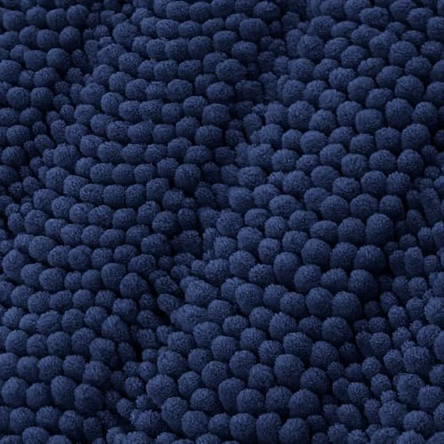 Alt view image 3 of 5 - Bcoimo Small Bath Rug Mat,Chenille Extra Soft Navy Bathroom Mats for Floor