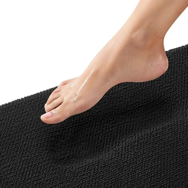 Alt view image 4 of 5 - Thick Memory Foam Small Bathroom Rug 24x16, Absorbent Bath Mat, Grey