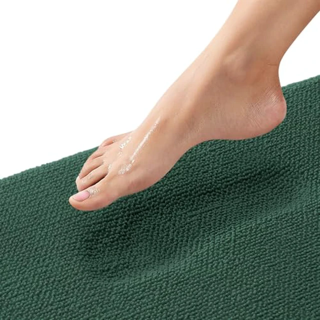 Alt view image 5 of 5 - Thick Memory Foam Small Bathroom Rug 24x16, Absorbent Bath Mat, Grey