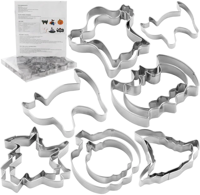 Main image of Large Halloween Cookie Cutters,12pc/Set Thickened Stainless Steel. | Sandwich cutters & biscuit molds.Sturdy for cookies,sandwiches, cake,fruit.Ideal for DIY baking,home use,and parties.