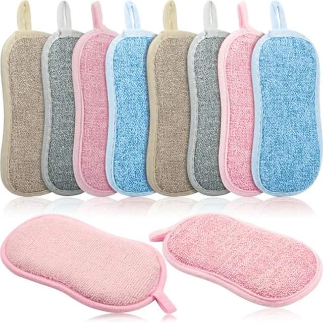 Alt view image 2 of 6 - 10 Pieces Multipurpose Kitchen Scrub Sponges, Non-Scratch Microfiber Scrub Sponges for Kitchen Reusable Scouring Pads Sponge Scrubber for Household Cleaning Dishes and Pots(Mixed Colors)