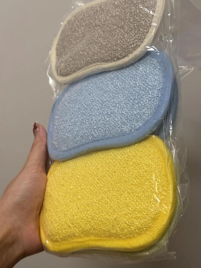 Alt view image 4 of 6 - Dish Sponge Kitchen Sponges,Scrub Sponges,Double Sided Cleaning,Non Scratch,Ultra fine Fiber Wiping+Stainless Steel Wire to Remove Stubborn Stains,Durable Thickening (Large 6-Pack)
