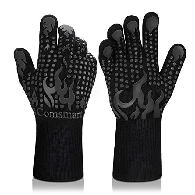 Alt view image 3 of 6 - Comsmart BBQ Gloves, 1472 Degree F Heat Resistant Grilling Gloves Silicone Non-Slip Oven Gloves Long Kitchen Gloves for Barbecue, Cooking, Baking, Cutting