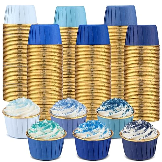 Alt view image 3 of 5 - Geiserailie 100 Pcs Rainbow Foil Cupcake Liners, Baking Cups