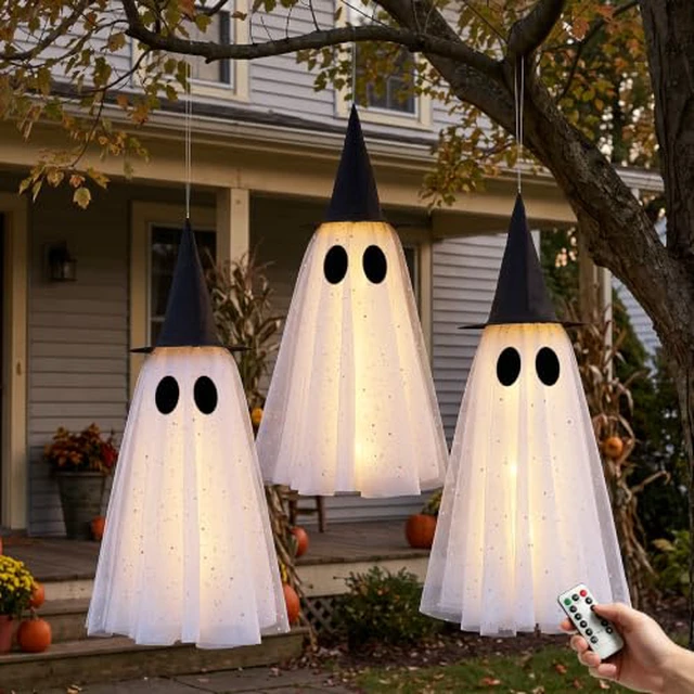 Alt view image 2 of 6 - Halloween Ghost Decorations Outdoor, Halloween Hanging Ghosts Decorations