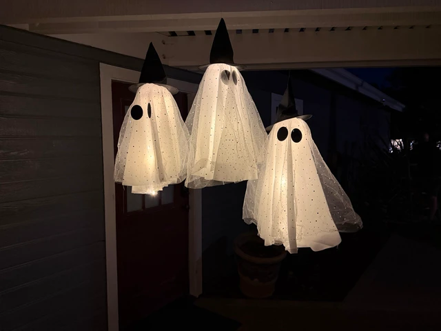 Alt view image 5 of 6 - Halloween Ghost Decorations Outdoor, Halloween Hanging Ghosts Decorations