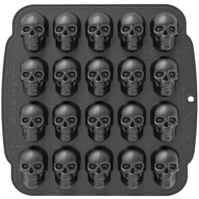 Alt view image 2 of 4 - 20 Cavities Large Skull Silicone Mold - 3D Skull Ice Cube Mold, Halloween Silicone Molds Bpa Free for Chocolate, Jelly, Wax Melt, Ice Cubes, Gelatin and ResinFinished Size: 2.36 In × 1.40 In