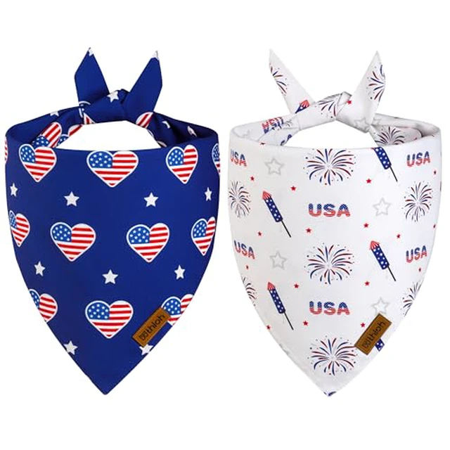 Alt view image 3 of 7 - Halloween Dog Bandanas - 2 Pack Fall Dog Bibs | Reversible Pumpkin and Ghost Pet Scarf for Boys and Girls | Premium Durable Fabric | Orange Dog Bandana for Medium and Large Dogs (Large)