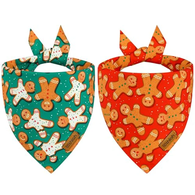 Alt view image 4 of 7 - Halloween Dog Bandanas - 2 Pack Fall Dog Bibs | Reversible Pumpkin and Ghost Pet Scarf for Boys and Girls | Premium Durable Fabric | Orange Dog Bandana for Medium and Large Dogs (Large)