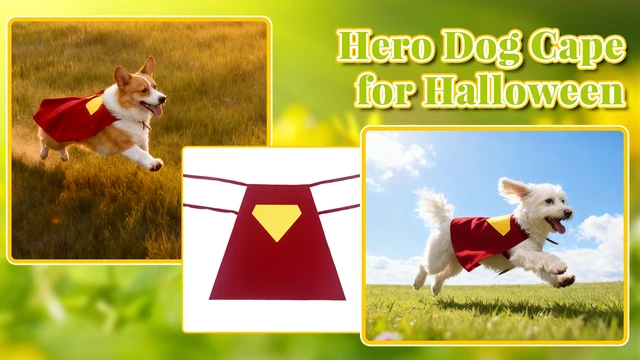 Alt view image 4 of 7 - Hero Dog and Cat Costume Cape for Halloween and Parties (Small)