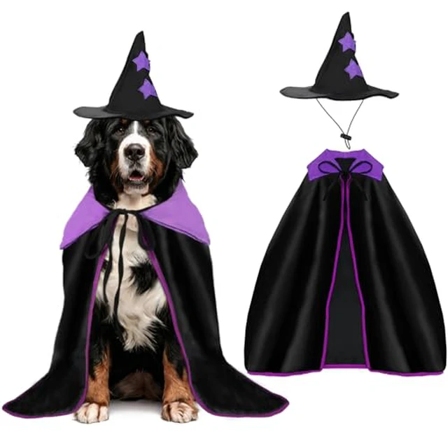 Alt view image 2 of 2 - YUEPET Extra Large Dog Witch Costume Set, Halloween Cloak Hat for Big Dogs