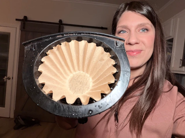 Alt view image 3 of 5 - 100 Pack 1-4 Cup Coffee Filters, Disposable Basket Coffee Filter for A Good Brew - Efficient and Convenient Small Coffee Filters 1 Cup - Eco-friendly and Biodegradable (Natural-1, 155/45)