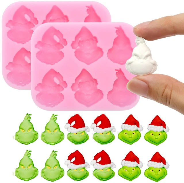 Main image of 2 Pcs Christmas Chocolate Mold 3D Skull Designs DIY Pink Silicone Baking Molds Xmas Theme Food Grade Chocolate Candy Cake Moulds Homemade Cute Chocolate Mold for Christmas New Year Party Decor Gift